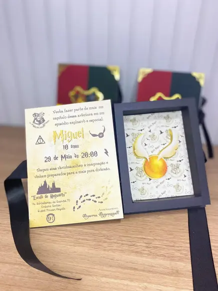 Convite Caixa 3d Harry Potter