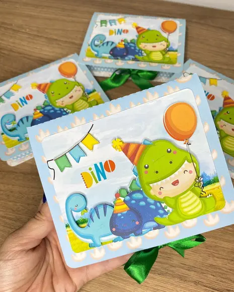 Convite caixa Dino Baby