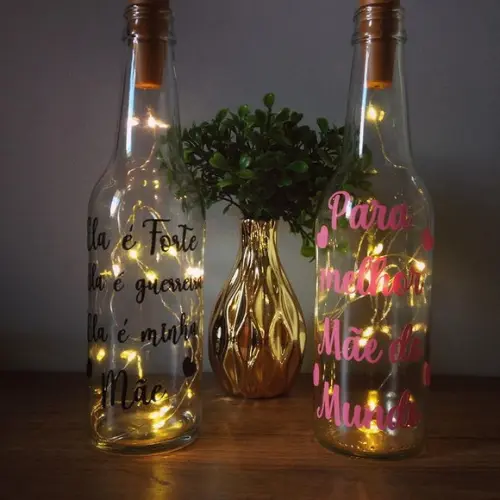 Garrafa de Vidro Personalizada com Led