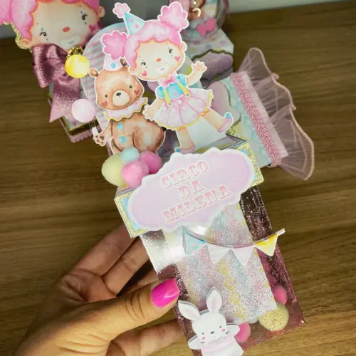 Kit Papelaria Luxo Circo Candy 20 Unidades