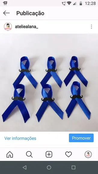 Lacinho novembro azul com mustache