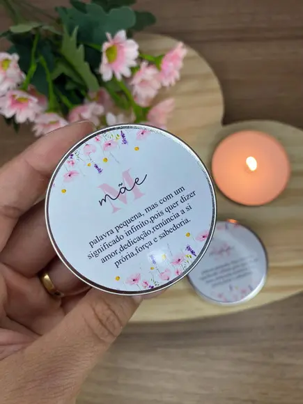 Lembrancinha Dia das Mães Vela Aromática
