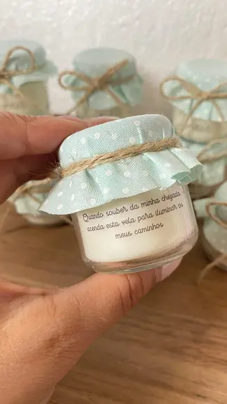 Lembrancinha Maternidade Vela Perfumada com Adesivo
