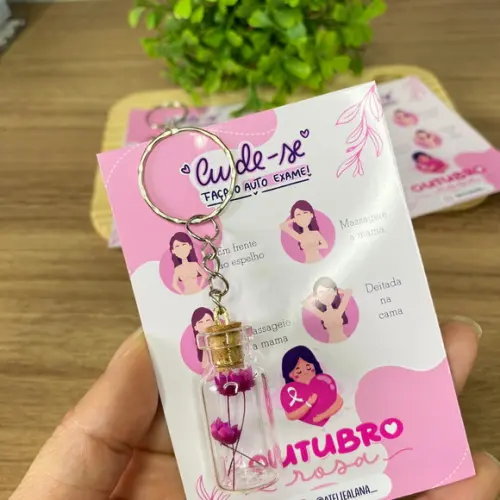 Mini Chaveiro com Card Explicativo