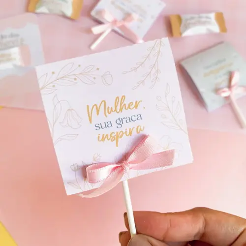Pirulito com Lapela Personalizado Dia da Mulher