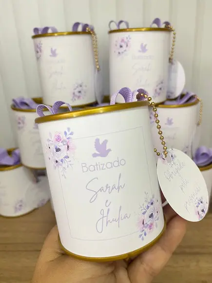 Tubo Lata Personalizada Batizado 6x7cm