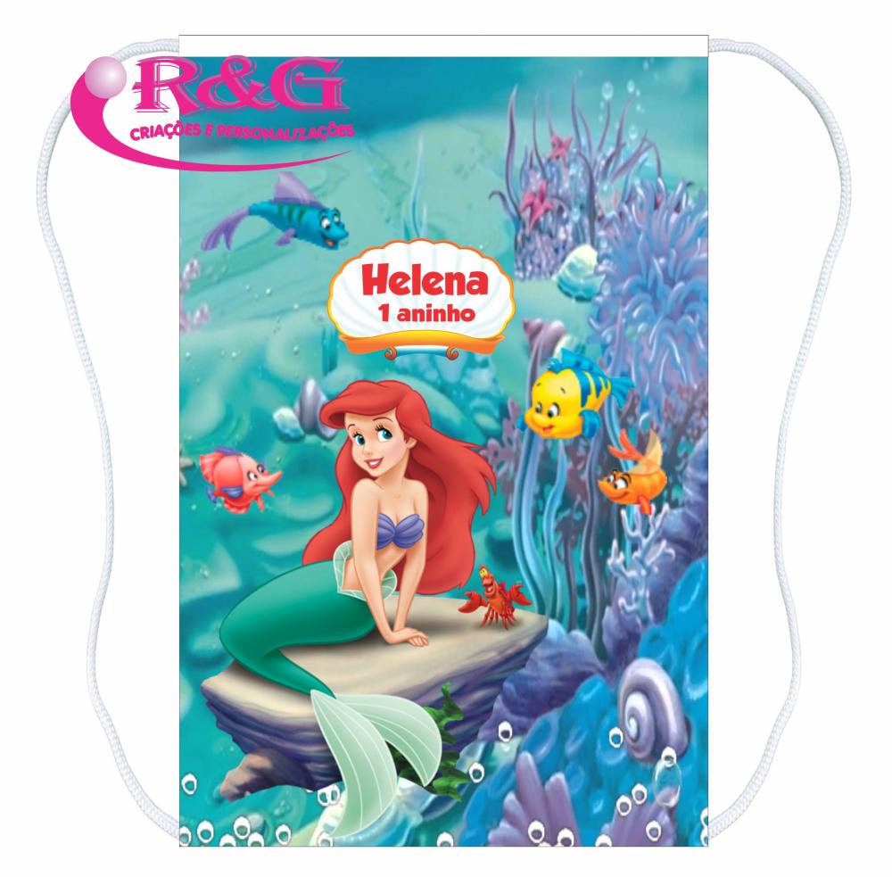 Mochilinhas Sacolinhas Personalizada Tema Pequena Sereia
