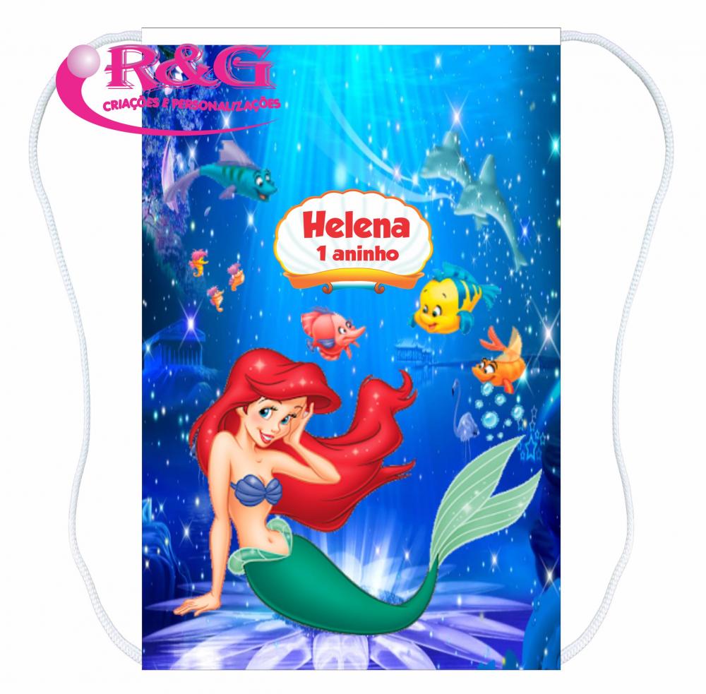 Mochilinhas Sacolinhas Personalizada Tema Pequena Sereia