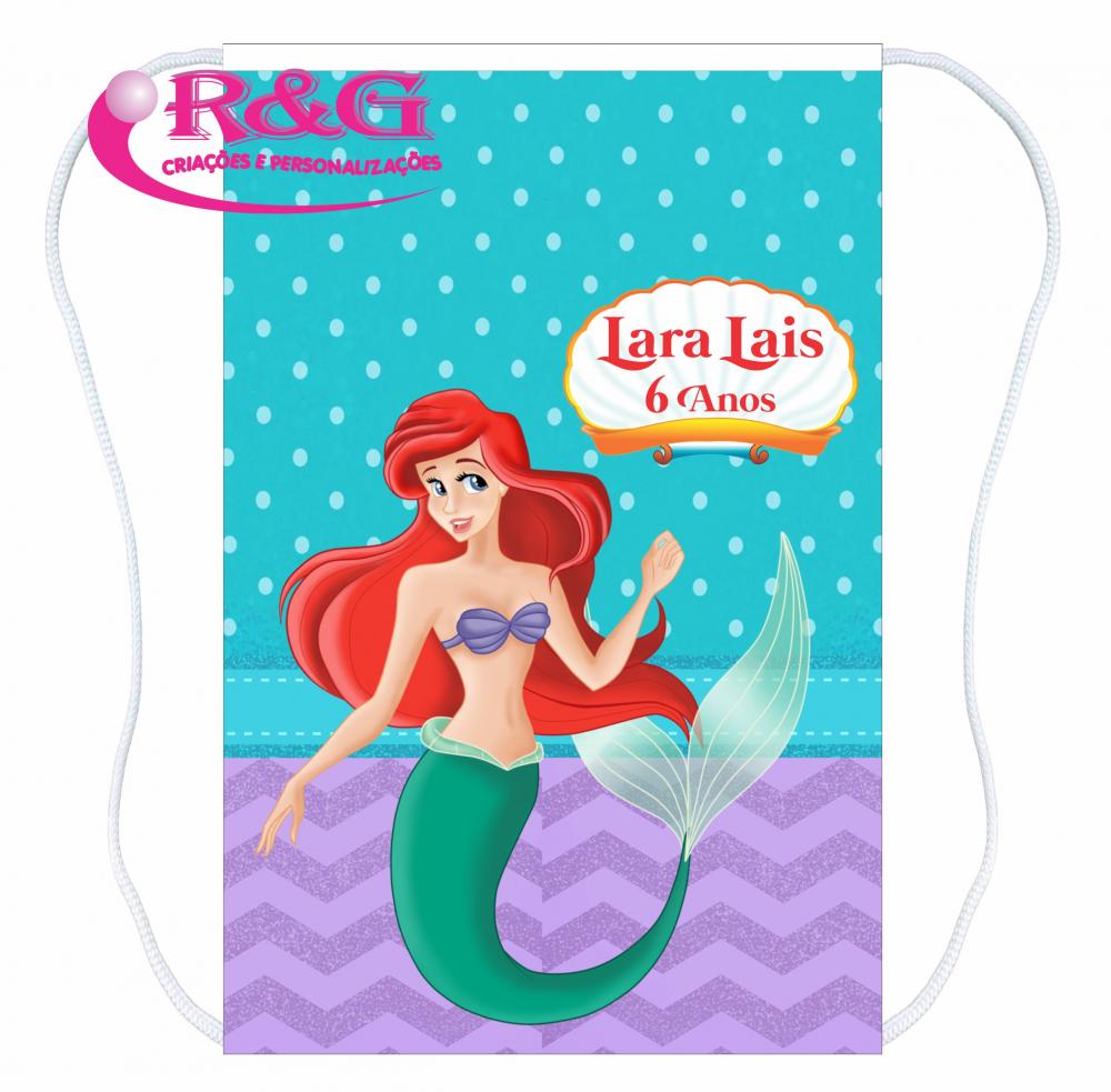 Mochilinhas Sacolinhas Personalizada Tema Pequena Sereia