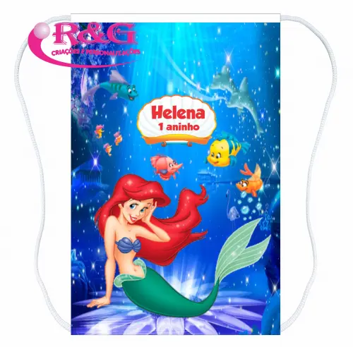 Mochilinhas Sacolinhas Personalizada Tema Pequena Sereia