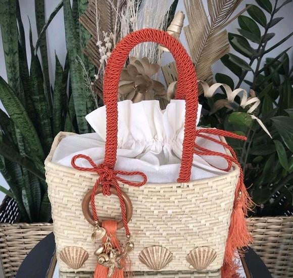 Bolsa de Palha Quadrada Espaçosa Maresia