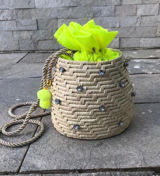 Bolsa de Palha Saco Strass Deluxe - Neon