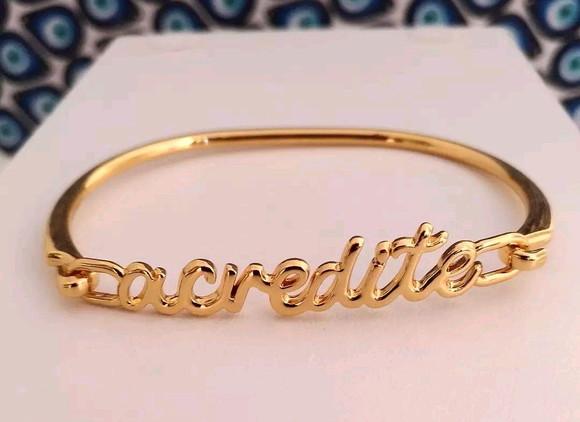 Bracelete Acredite - Banhado a Ouro