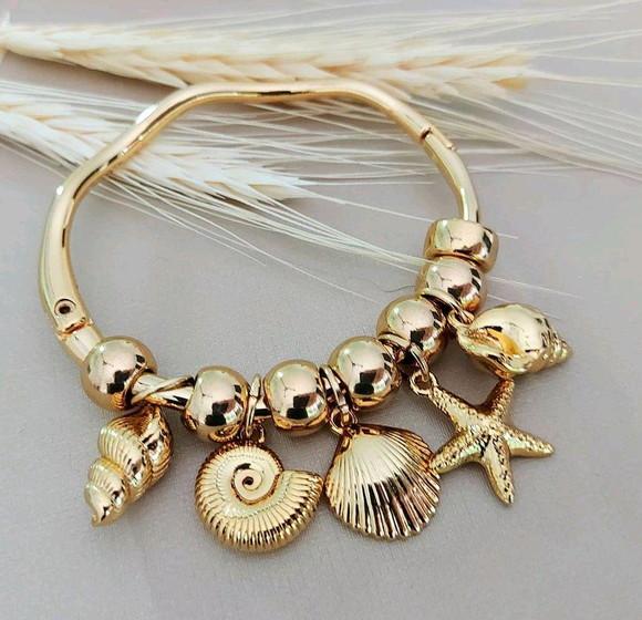 Bracelete Banho Ouro - Fundo do Mar