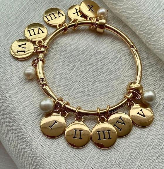 Bracelete Dourado 10 Mandamentos - Banho Verniz Italiano