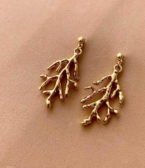 Brinco Alga Banhado a Ouro