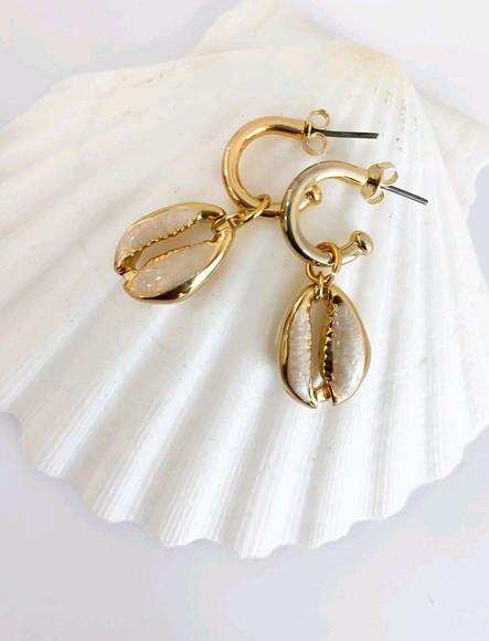 Brinco Argola Buzios Colors Banhado a Ouro