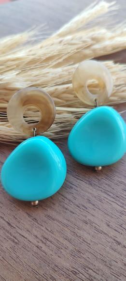 Brinco de Resina Melo - Turquesa -