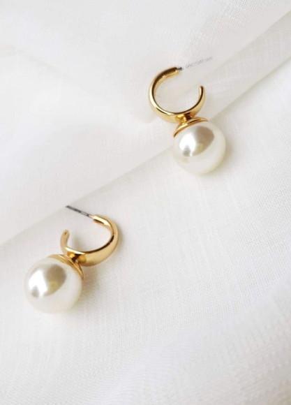 Brinco Dourado De Pérola