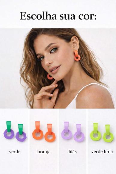 Brinco Femino e Delicado Resina Duo - Linha Essencial -