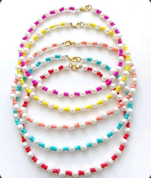 Chockers Miçangas Coloridas Pérolas - Valor Unitário