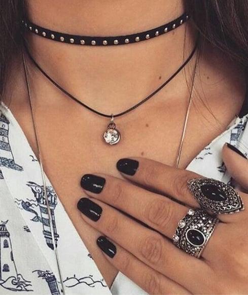 Colar Camurça Rock Black com Ponto de Luz - Preto ou Marrom