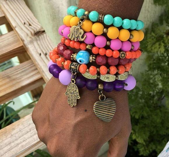 Kit de Pulseiras Cor de Verão