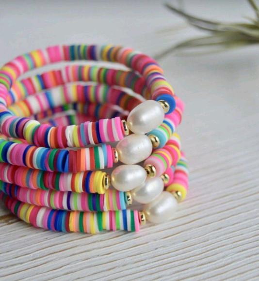 Kit De Pulseiras Fimo - Coloridos Nova Coleção