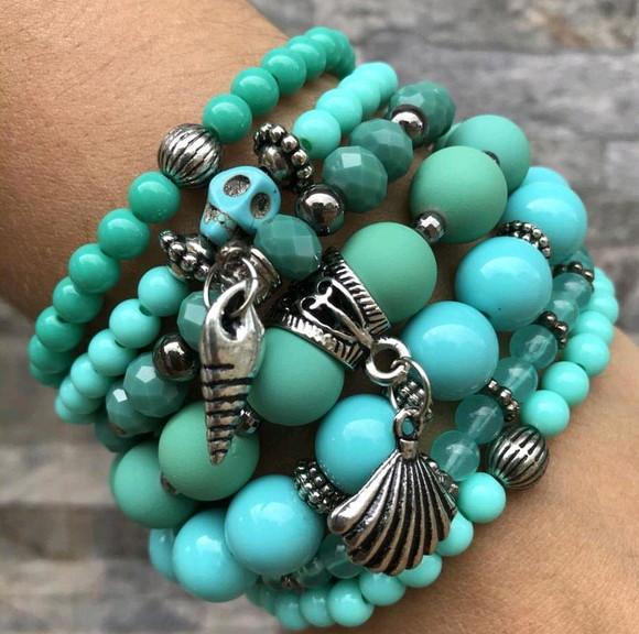 Kit de Pulseiras Super Turquesa
