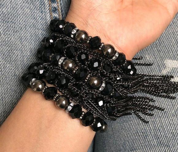 Mix de Pulseiras Cristal Deluxe - Black Mirror