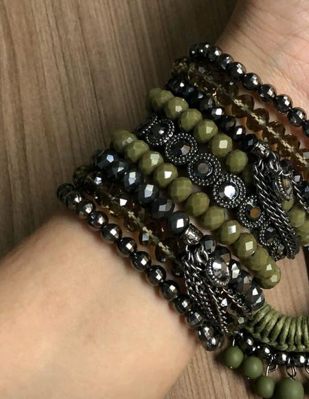 Mix de Pulseiras Cristal Deluxe - Militar