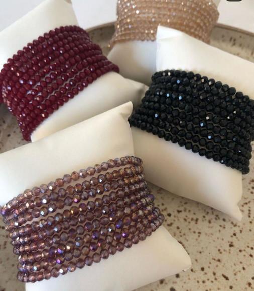 Mix de Pulseiras Cristal Deluxe Monocromático