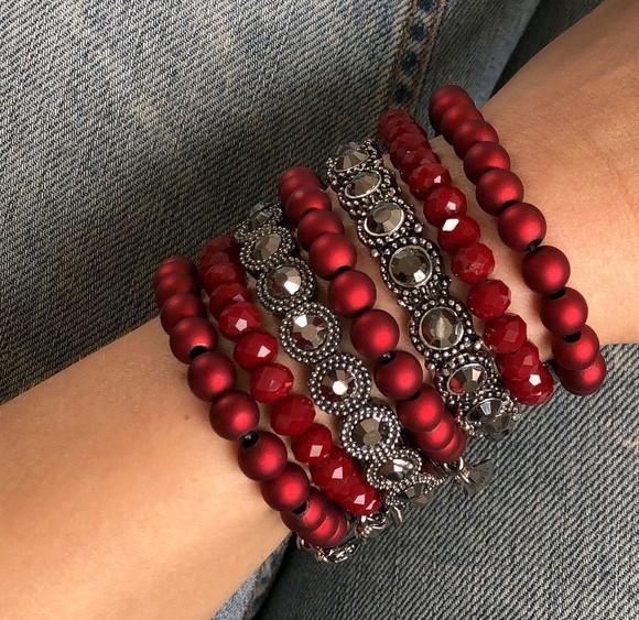 Mix de Pulseiras Cristal Red