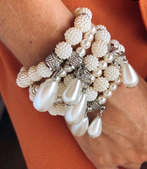 Mix de Pulseiras de Pérolas Craqueladas
