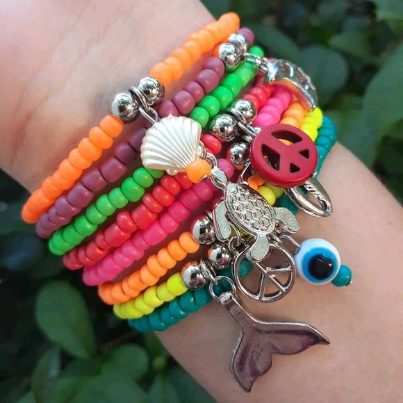 Mix De Pulseiras Miçanguinhas Coloridas