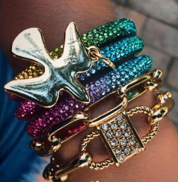Mix de Pulseiras Pássaros Banho Ouro