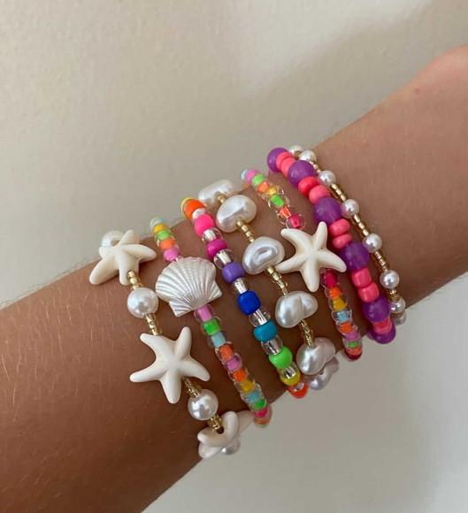 Mix de Pulseiras Verao em Cores e Perolas - Meu Preferido