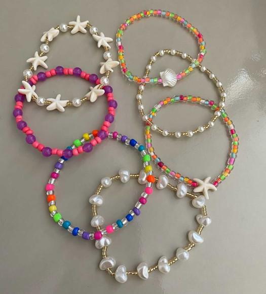 Mix de Pulseiras Verao em Cores e Perolas - Meu Preferido