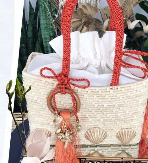 Bolsa de Palha Quadrada Espaçosa Maresia