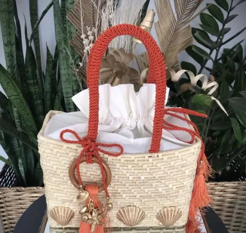 Bolsa de Palha Quadrada Espaçosa Maresia