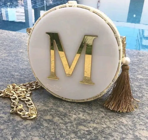 Bolsa de Palha Redonda Inicial do com Franja Tassel e Búzios