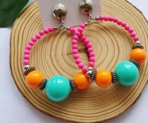 Brinco Argolado Color - Pink