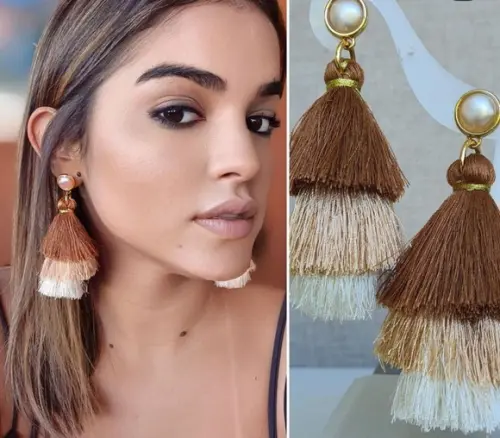 Brinco de Franja Verão Tassel Duplo - Edição Limitada