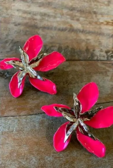 Brinco Esmaltado Orquídea Cores
