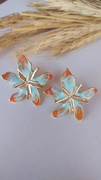Brinco Esmaltado Orquídea Cores Primavera Verao