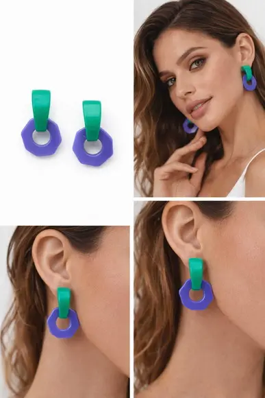 Brinco Femino e Delicado Resina Duo - Linha Essencial -