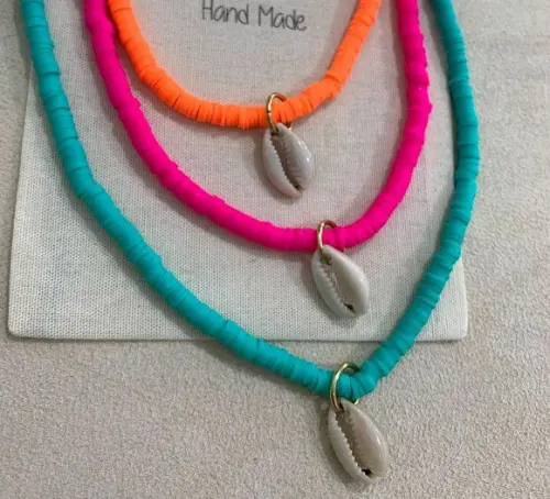 Chocker Color Fimo com Búzios