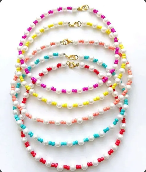 Chockers Miçangas Coloridas Pérolas - Valor Unitário