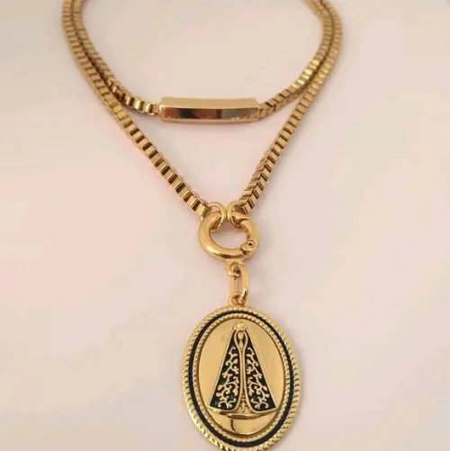 Colar Duplo Nossa Senhora de Aparecida - Deluxe