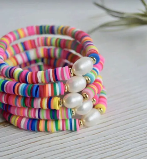 Kit De Pulseiras Fimo - Coloridos Nova Coleção